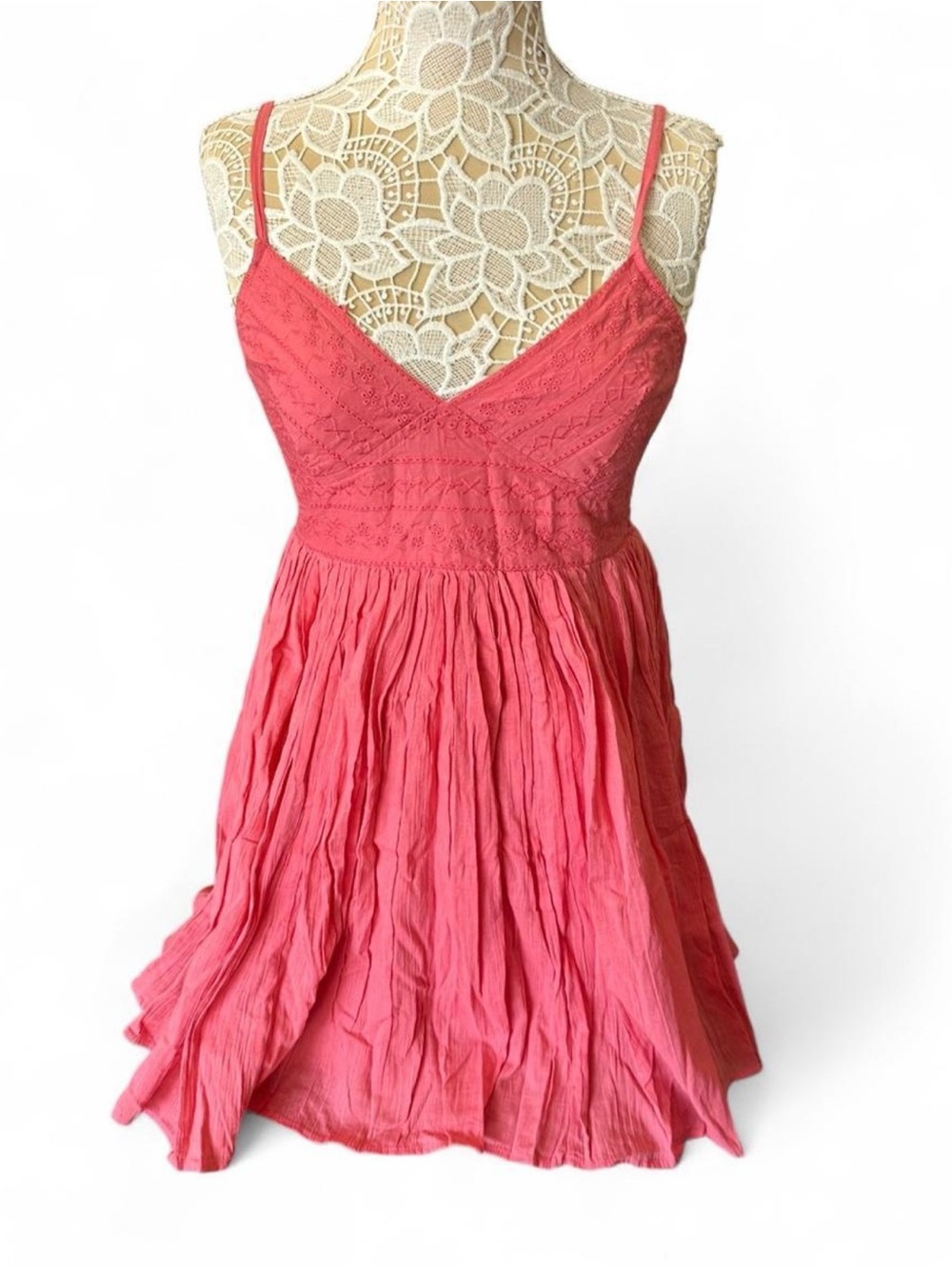 Aeropostale Coral-Tea Pink Spaghetti Strap Mini Dress